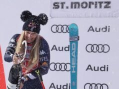 Lindsey Vonn menempati posisi ke-2 di Piala Dunia menurun sehari setelah menjadi pemenang tertua pada usia 41 tahun