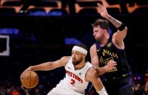 LeBron James kalah di ulang tahunnya yang ke-41 saat Cunningham memimpin Pistons melewati Lakers, 128-106