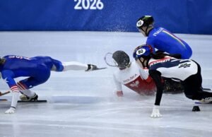 Bintang Olimpiade Musim Dingin wajahnya terpotong oleh skate dalam kecelakaan balapan horor | Lainnya | Olahraga