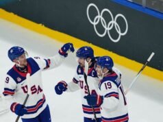 Brock Nelson mencetak dua gol saat AS membuka Olimpiade Milan Cortina dengan mengalahkan Latvia 5-1