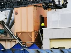 Duttlenheim. Kebakaran silo sedang berlangsung di Esat