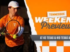 Pusat Tenis Putra: Tennessee di #3 Texas, #10 Texas A&M