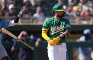 Shea Langeliers melakukan homers 3 kali untuk Atletik melawan Kansas City Royals