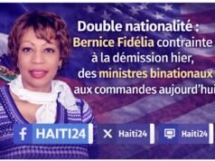 Kewarganegaraan ganda: Bernice Fidélia terpaksa mengundurkan diri kemarin, menteri binasional memimpin hari ini Berita terbaru dari Haiti: Politik, Keamanan, Ekonomi, Budaya.