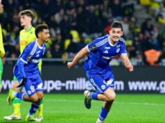Tayangan slide. Gol di masa tambahan waktu, digandakan oleh Panichelli… Hidupkan kembali kemenangan Racing Club de Strasbourg melawan Nantes dalam gambar