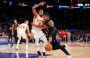 CJ McCollum memimpin reli di akhir pertandingan saat Hawks mengejutkan Knicks 107-106 untuk menyamakan kedudukan menjadi 1-1