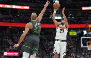 Murray, Jokic memimpin Nuggets meraih kemenangan 116-105 atas Timberwolves dalam pertandingan fisik pembuka seri putaran pertama