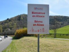 tanda Franco-Welch untuk menandai masuknya ke Alsace